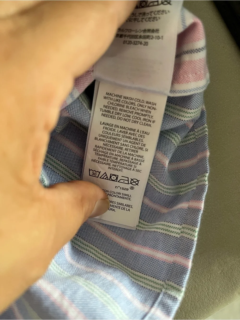 Ralph Lauren Multicolor Striped Cotton Shirt Dress - Blue, Pink, Yellow